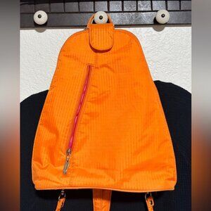 Baggallini Bright Orange Backpack Travel Convertible Organized Ladies Bag Purse